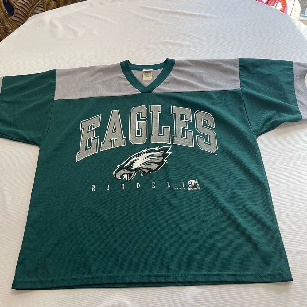 Riddell Eagles VTG 90s Spell Out Shirt Jersey Size XL